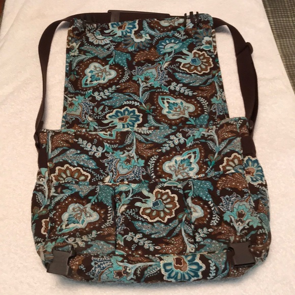 Vera Bradley Handbags - Brown and blue book bag / messenger bag